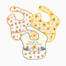 Bumkins Disney Bibs for Girl or Boy, SuperBib Baby and Toddler 6-24 Months, Essential Must Have for Eating, Feeding, Baby Led Weaning, Mess Saving Waterproof Soft Fabric, 3-pk Pooh Bear and Friends