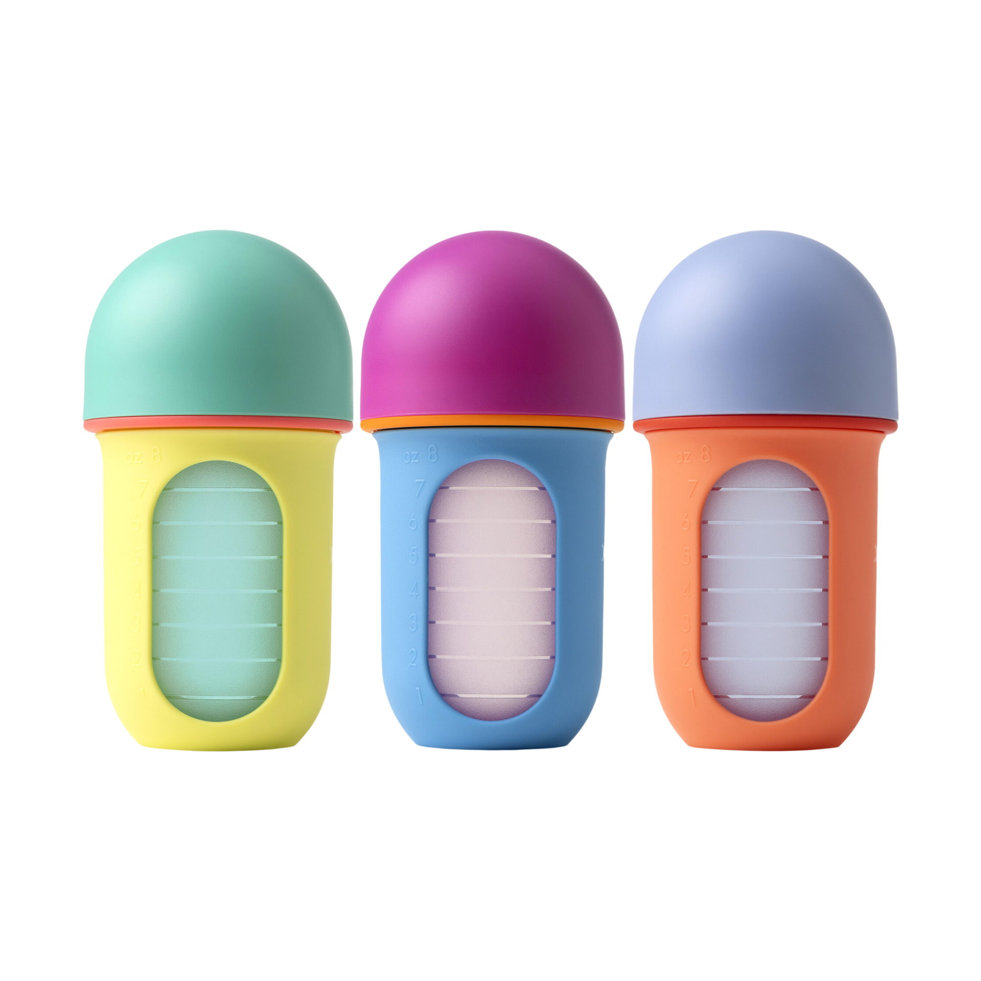 Boon NURSH Silicone Pouch Bottles - Multi-Color, 8 Oz.