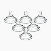 Dr. Brown's Natural Flow Level 3 Wide-Neck Baby Bottle Silicone Nipple, Medium-Fast Flow, 6m+. 100% Silicone Bottle Nipple, 6 Count (Pack of 1)