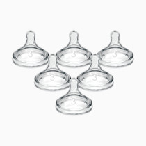 Dr. Brown's Natural Flow Level 4 Wide-Neck Baby Bottle Silicone Nipple, Fast Flow, 9m+, 100% Silicone Bottle Nipple, 6 Pack