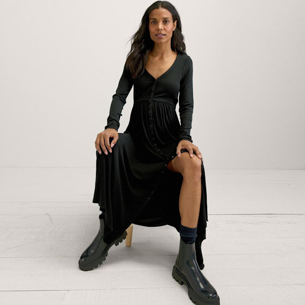 Hatch Collection The Softest Rib Nursing Dress.