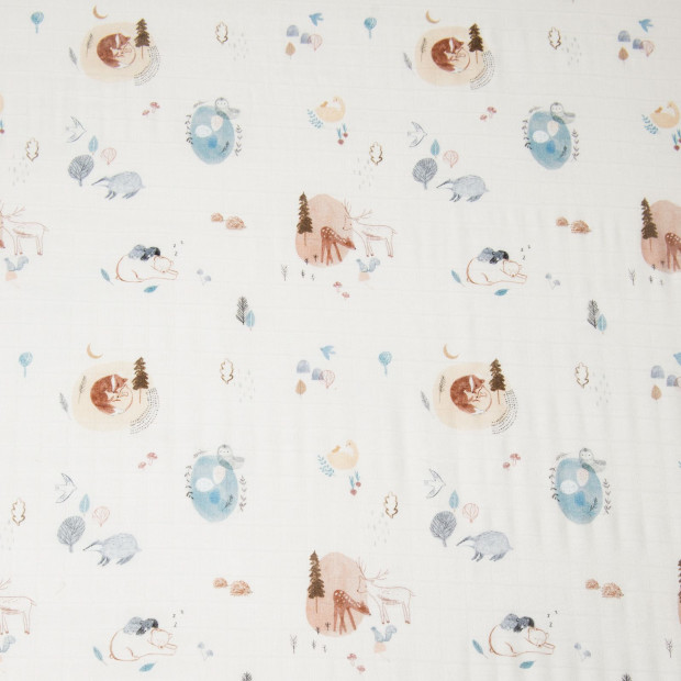 Loulou Lollipop Cotton & Bamboo Fitted Crib Sheet - Cozy Forest.