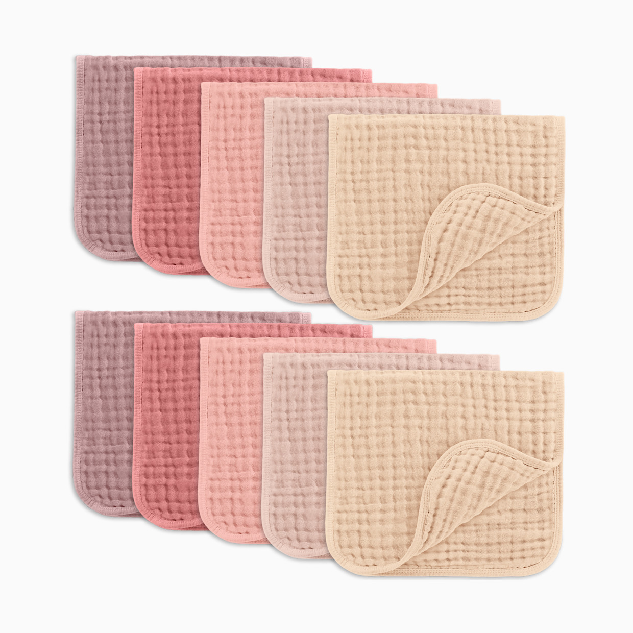 Comfy Cubs 6-Layer Muslin Burp Cloths Set (10 Pack) - Multi Girl.