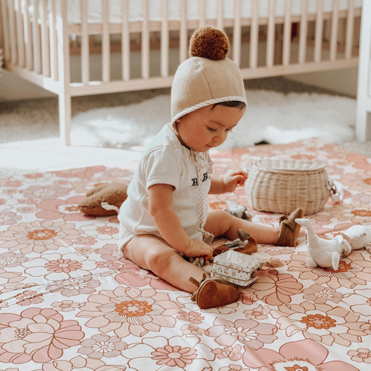 Toki Kids Epic Organic Cotton Play Mat - Blooms.