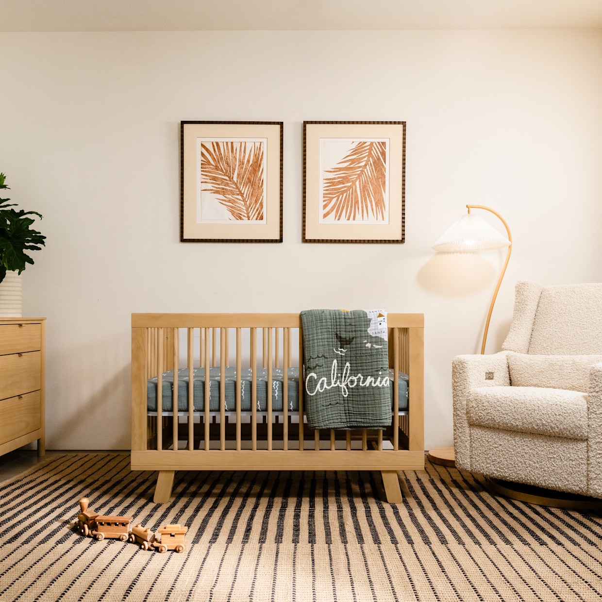 babyletto Hudson 3-in-1 Convertible Crib with Toddler Bed Conversion Kit - Honey.