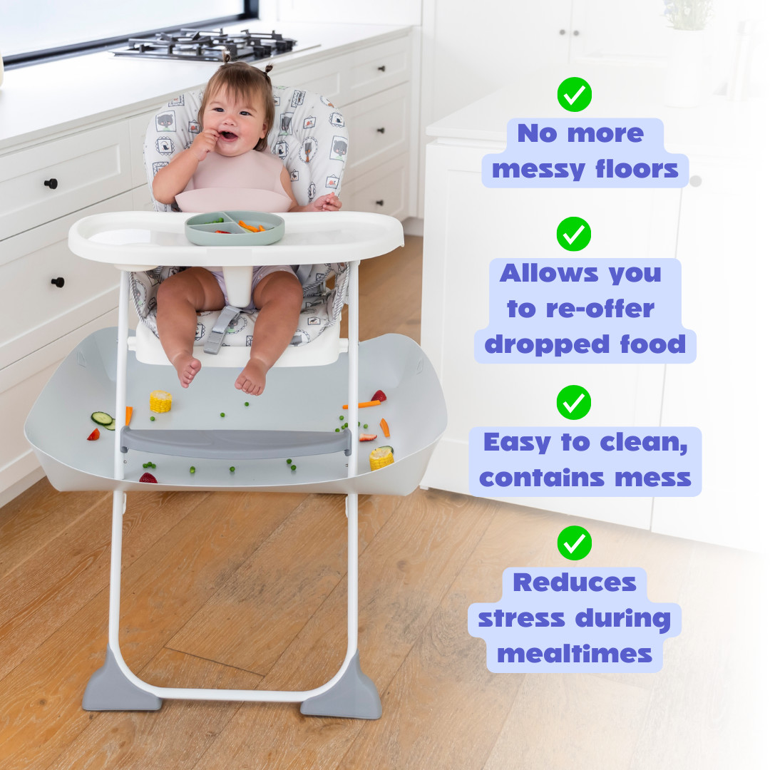 Catchy The Food Catcher for High Chairs - Grey, For Graco Slim Snacker.