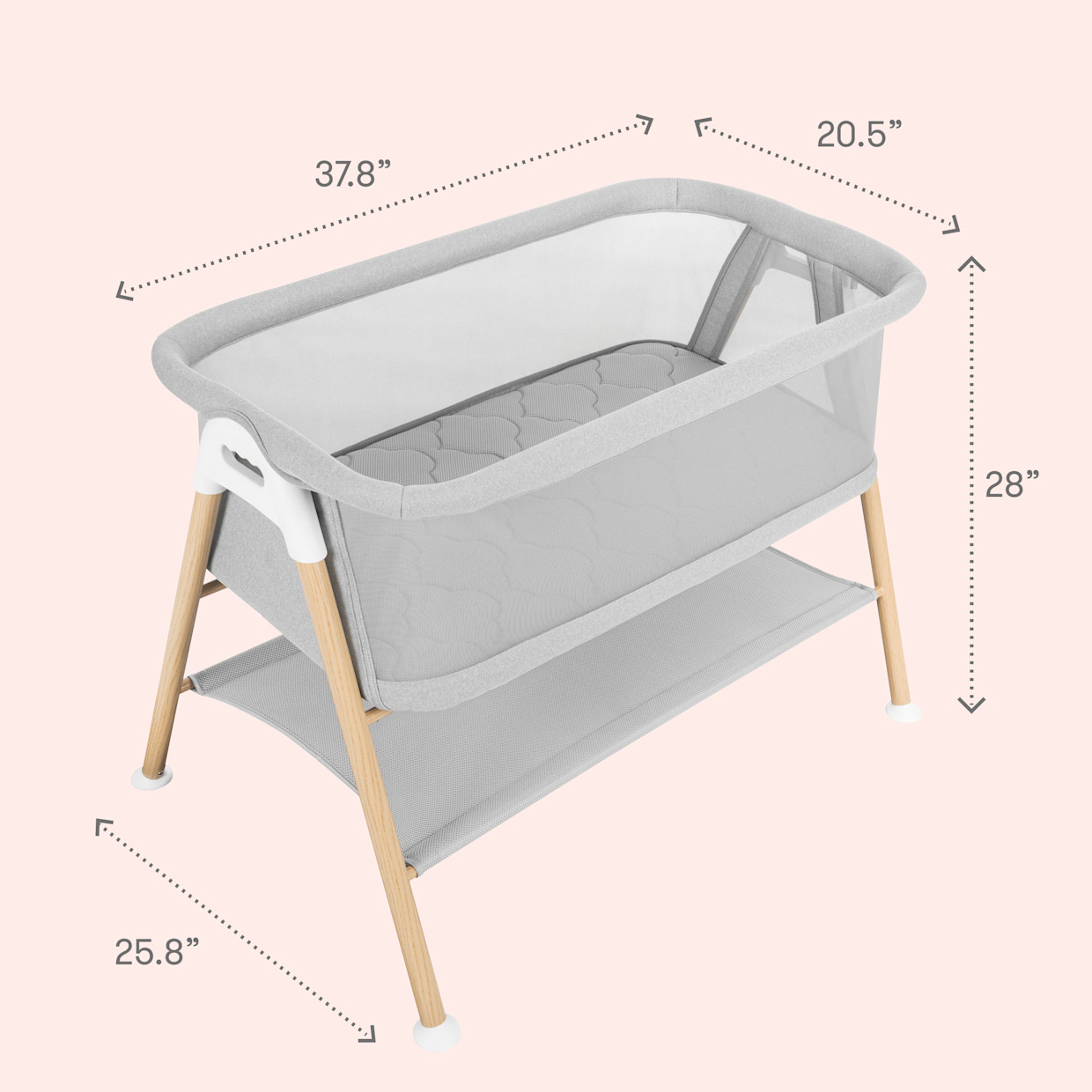 Newton Baby Essential Bassinet - Grey.