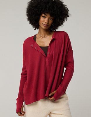 Aerie OFFLINE By Aerie Wow! Waffle Henley T-Shirt.