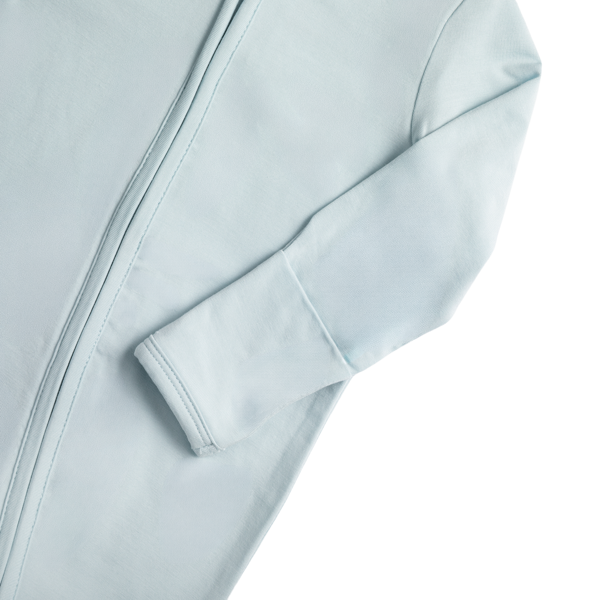 Tiny Kind Bamboo Viscose Solid 2-Way Zip Footie - Sky Blue, 6-9 M.