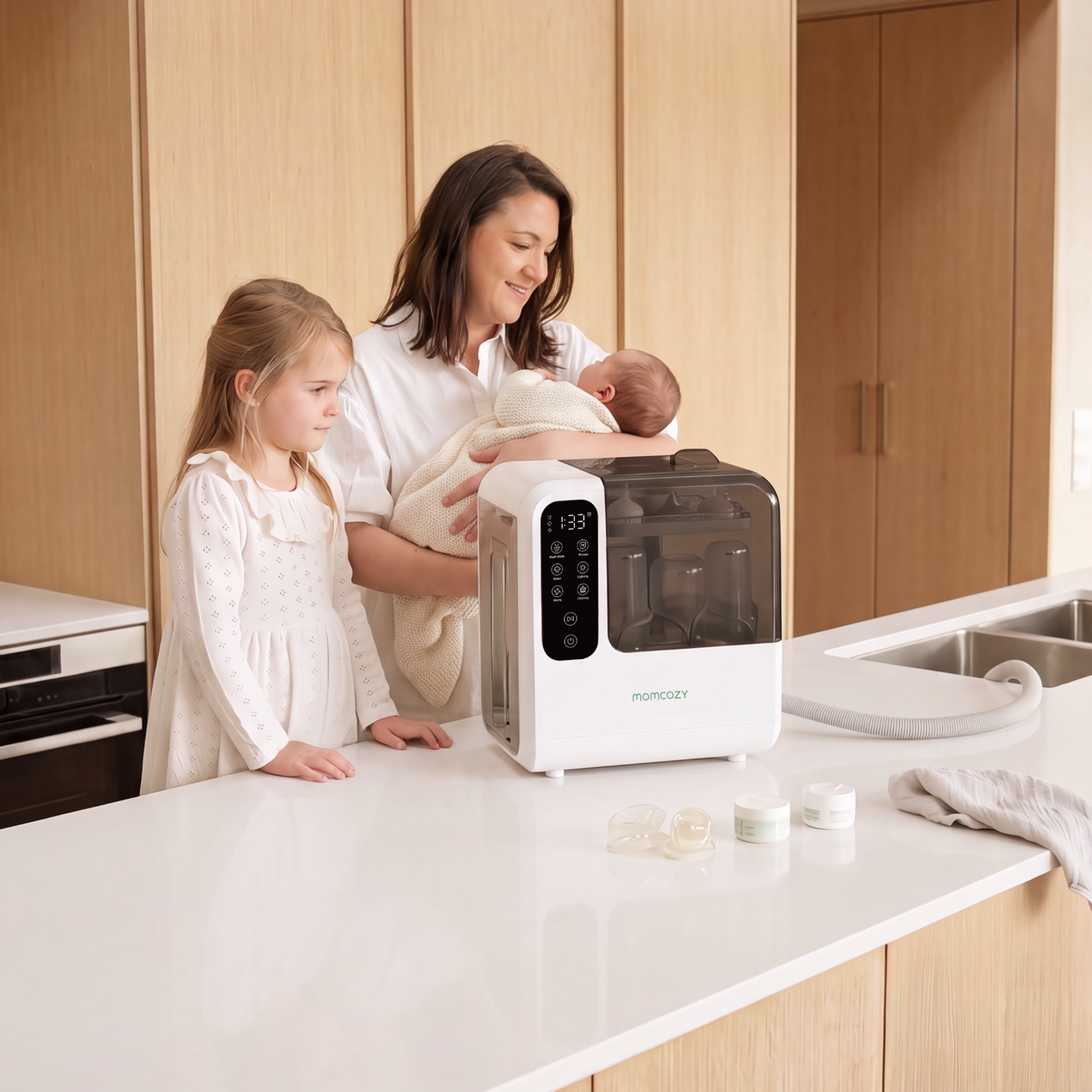 Momcozy DeepClean Baby Bottle Washer - White.