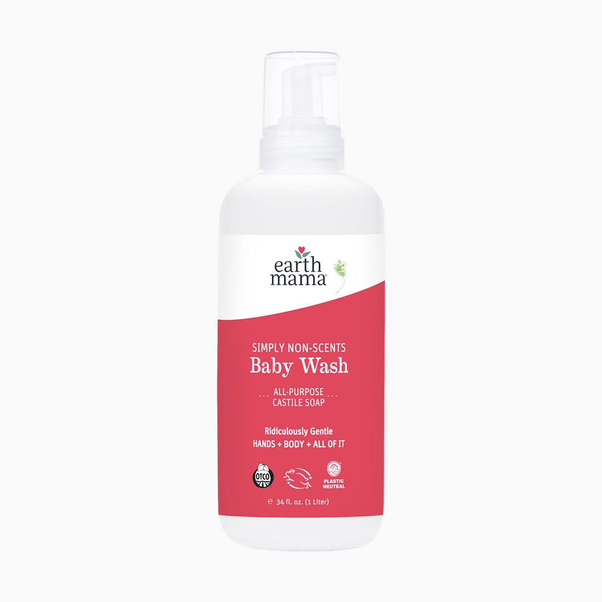 Earth Mama Baby Wash - Simply Non-Scents, 34 Fl Oz.