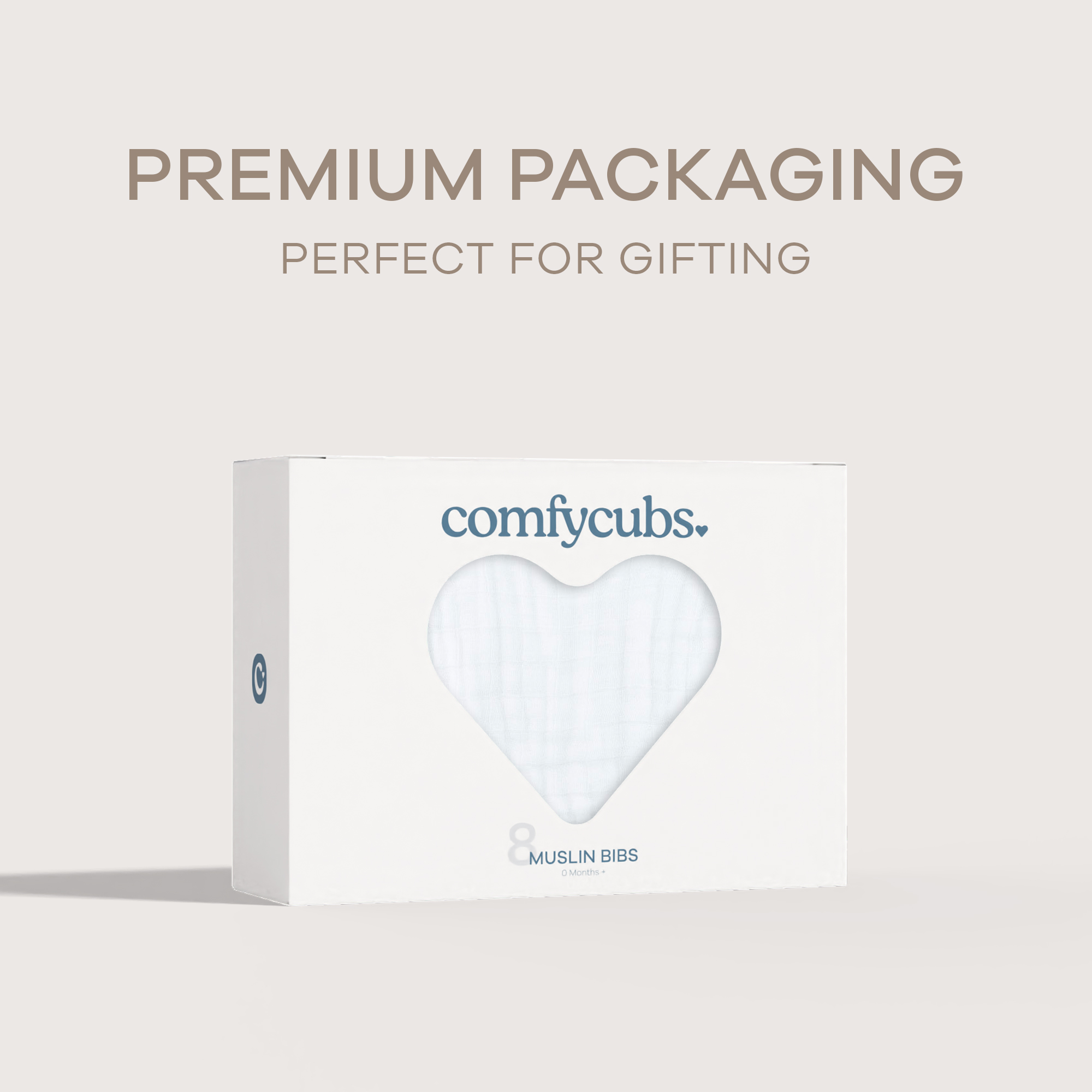 Comfy Cubs Muslin Bibs with Adjustable Snaps (8 Pack) - White, 8.