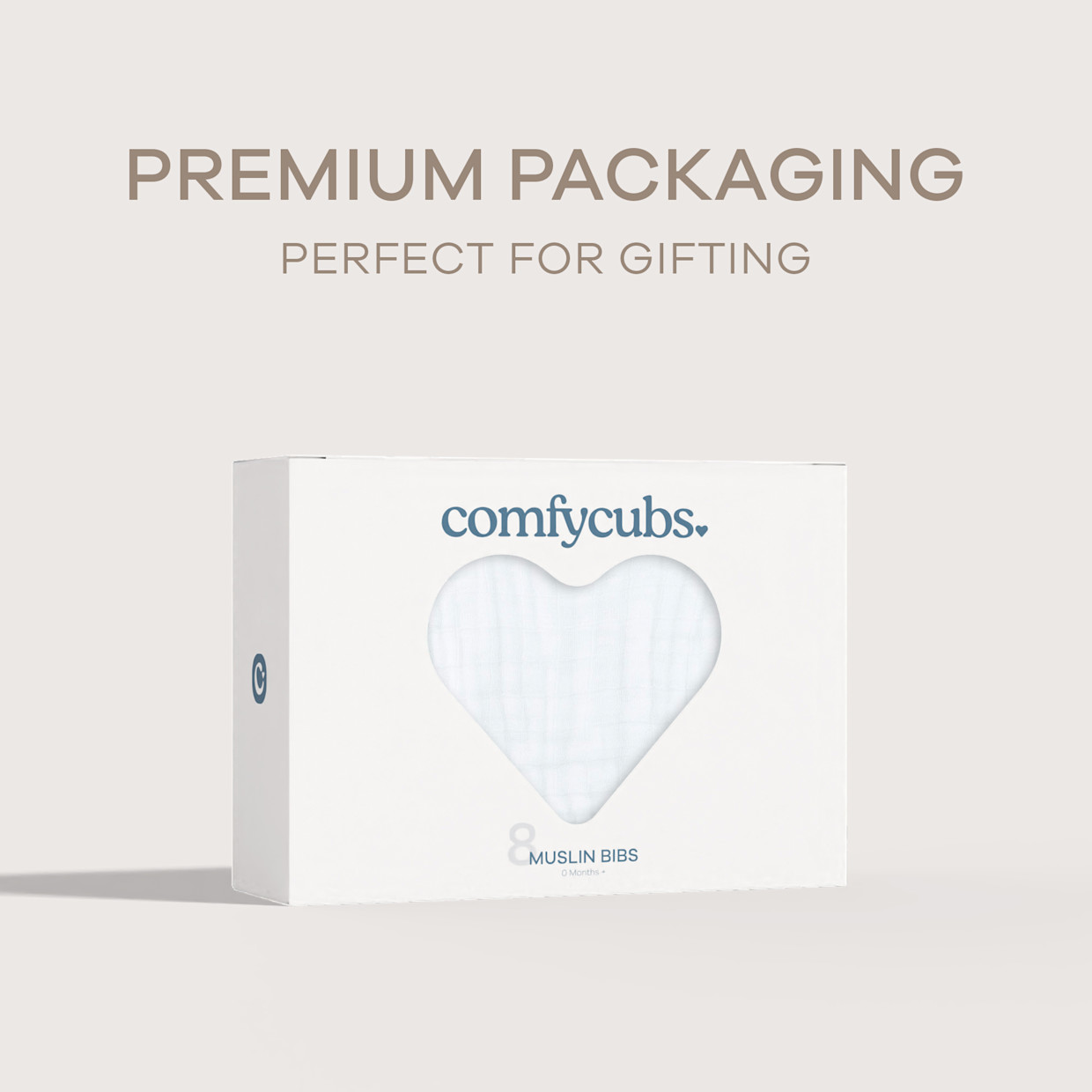 Comfy Cubs Muslin Bibs with Adjustable Snaps (8 Pack) - White, 8.