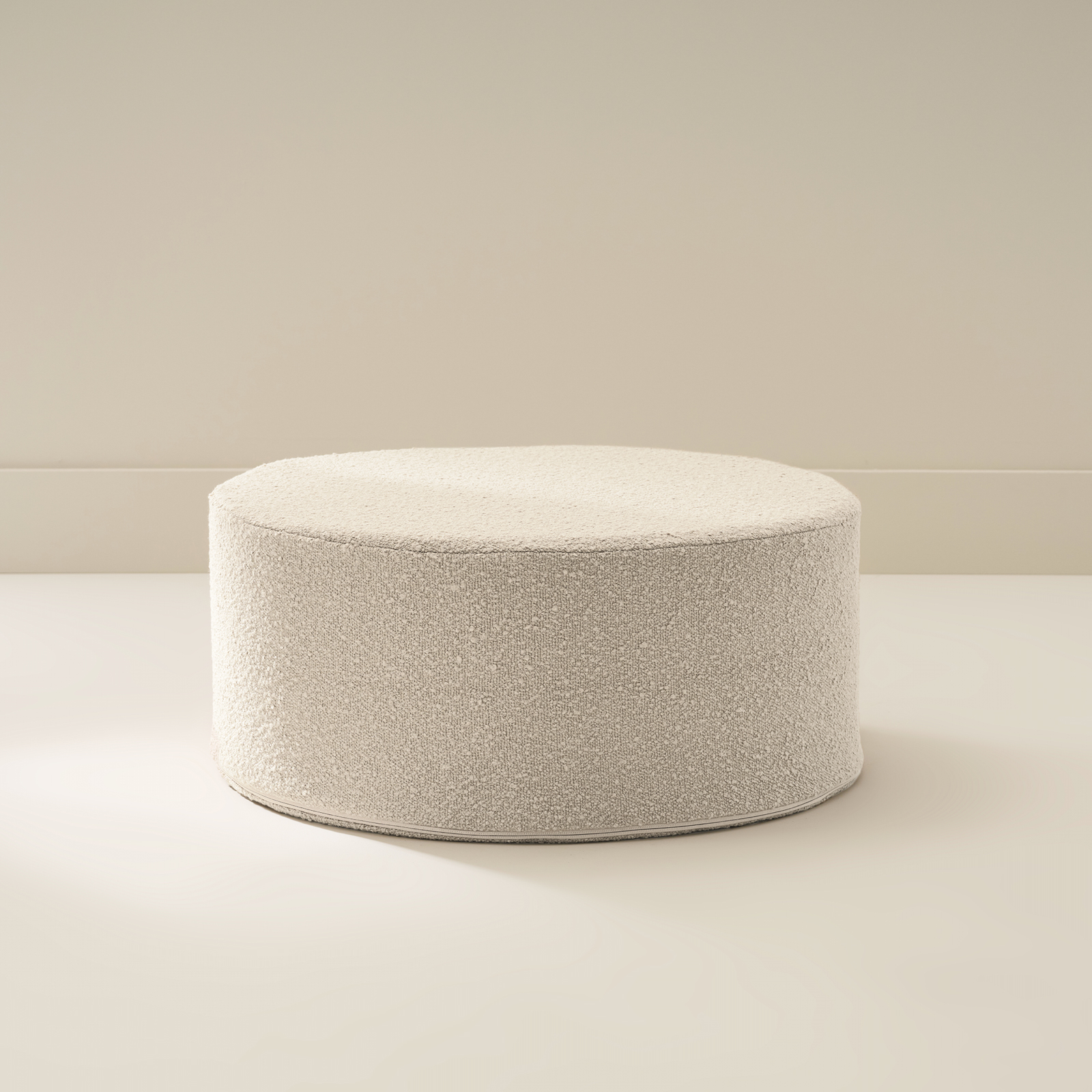 House of Noa Ottoman - Boucle Ivory, Large.