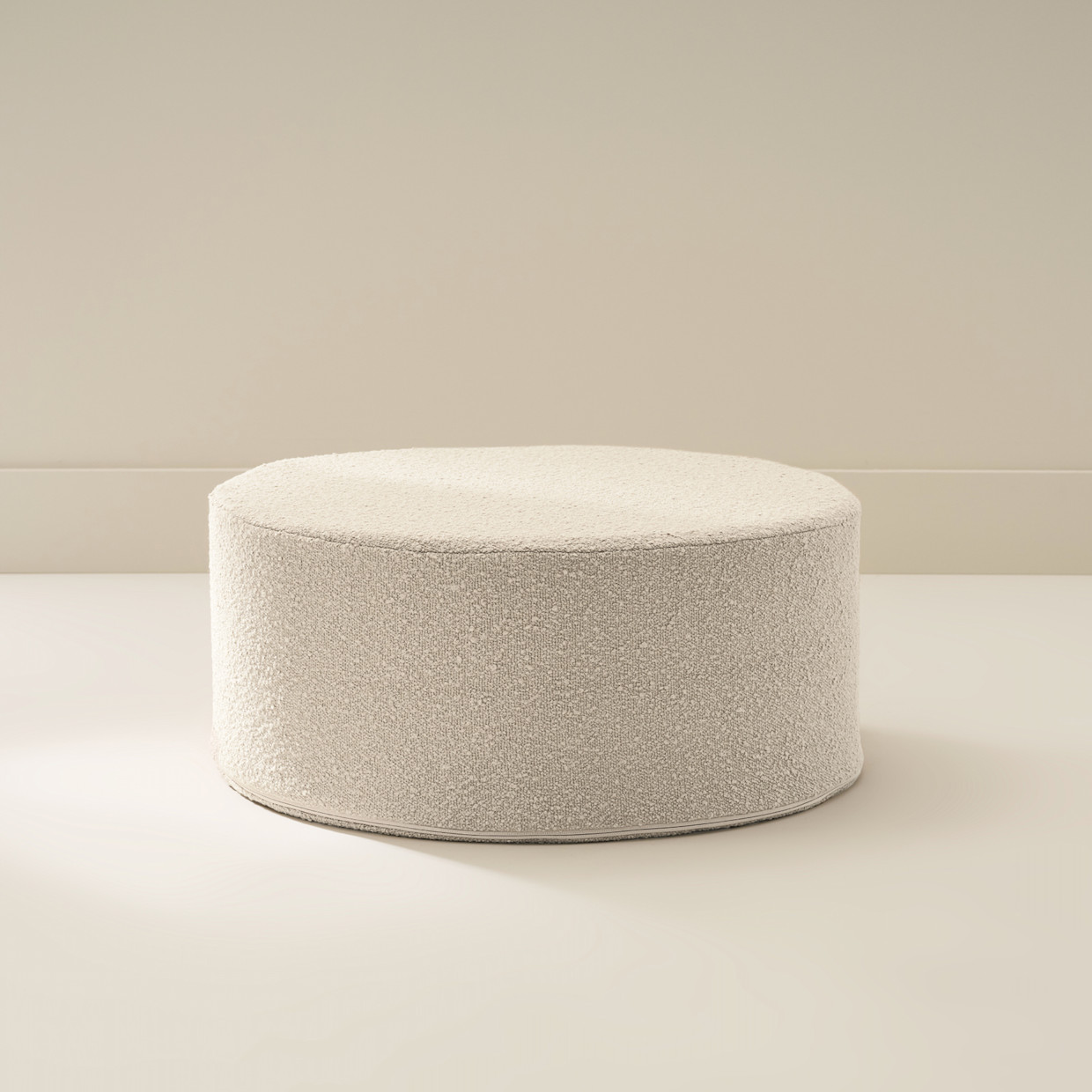 House of Noa Ottoman - Boucle Ivory, Large.