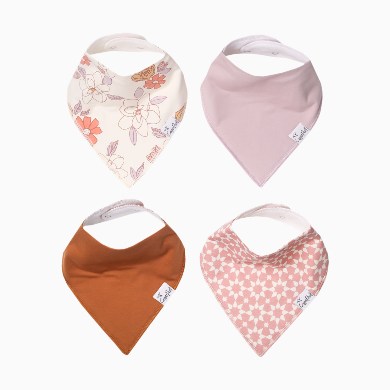 Copper Pearl Printed Bandana Bib Set (4-Pack) - Ferra.