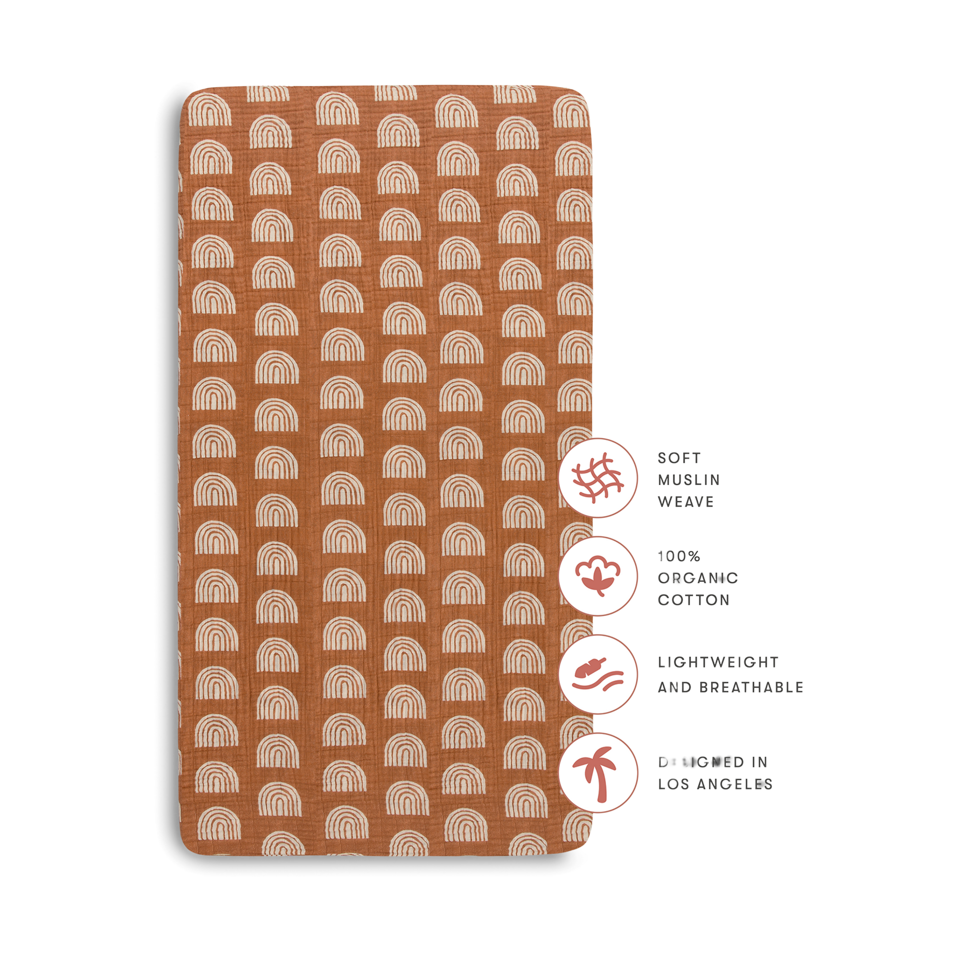 babyletto Crib Sheet in GOTS Certified Organic Muslin Cotton