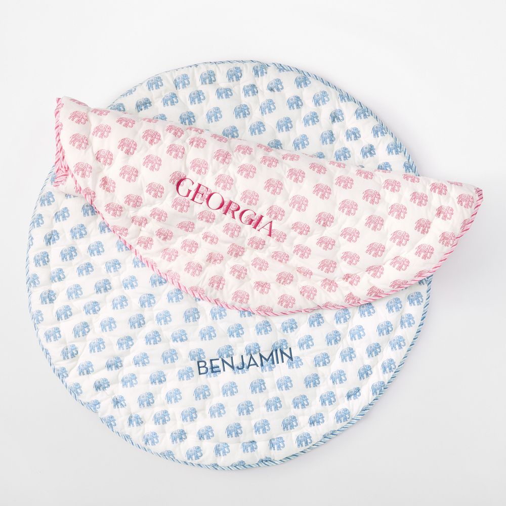 Block Print Quilted Play Mat.