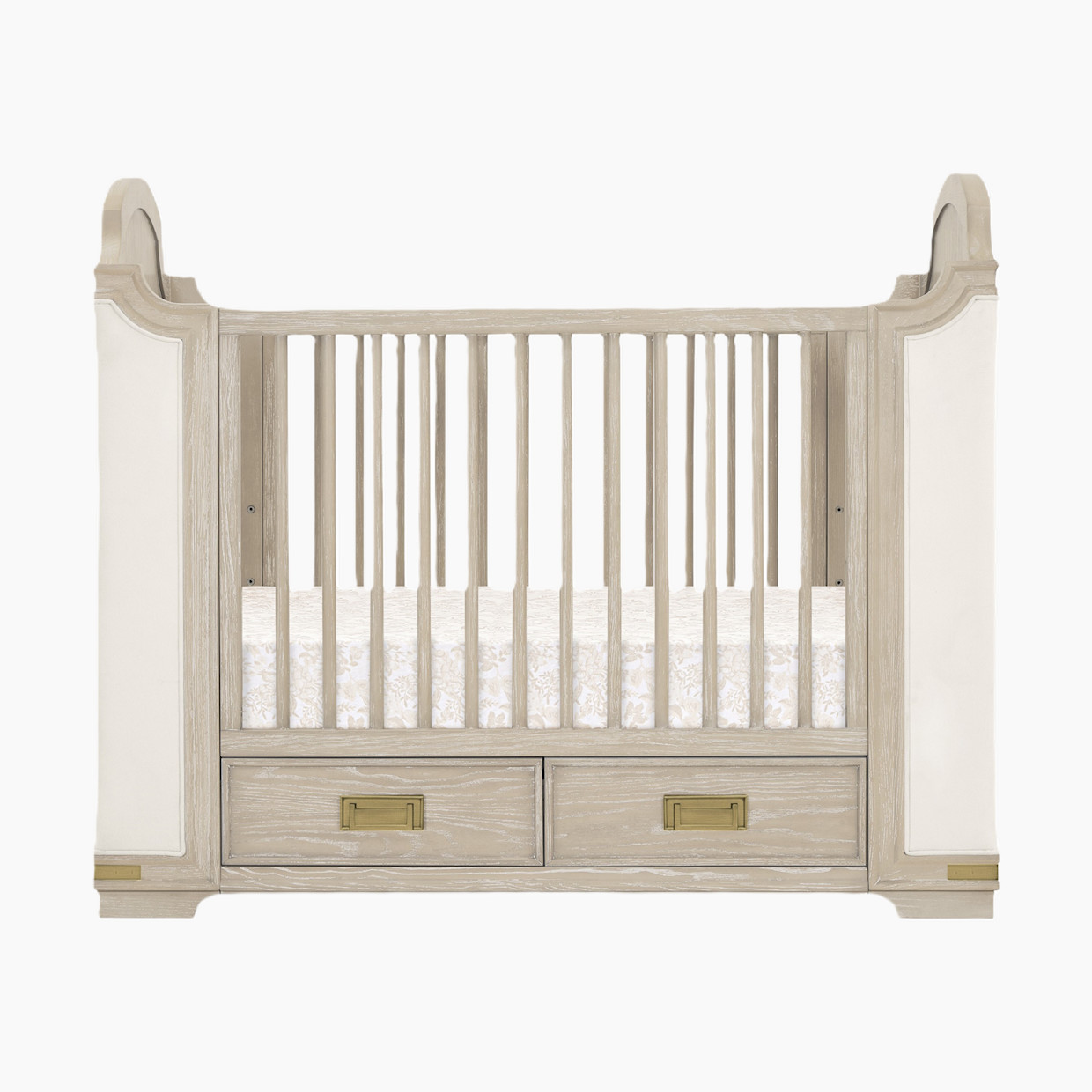 Bellini Paris 4-in-1 Convertible Crib - Whitewash Ash With Lace.