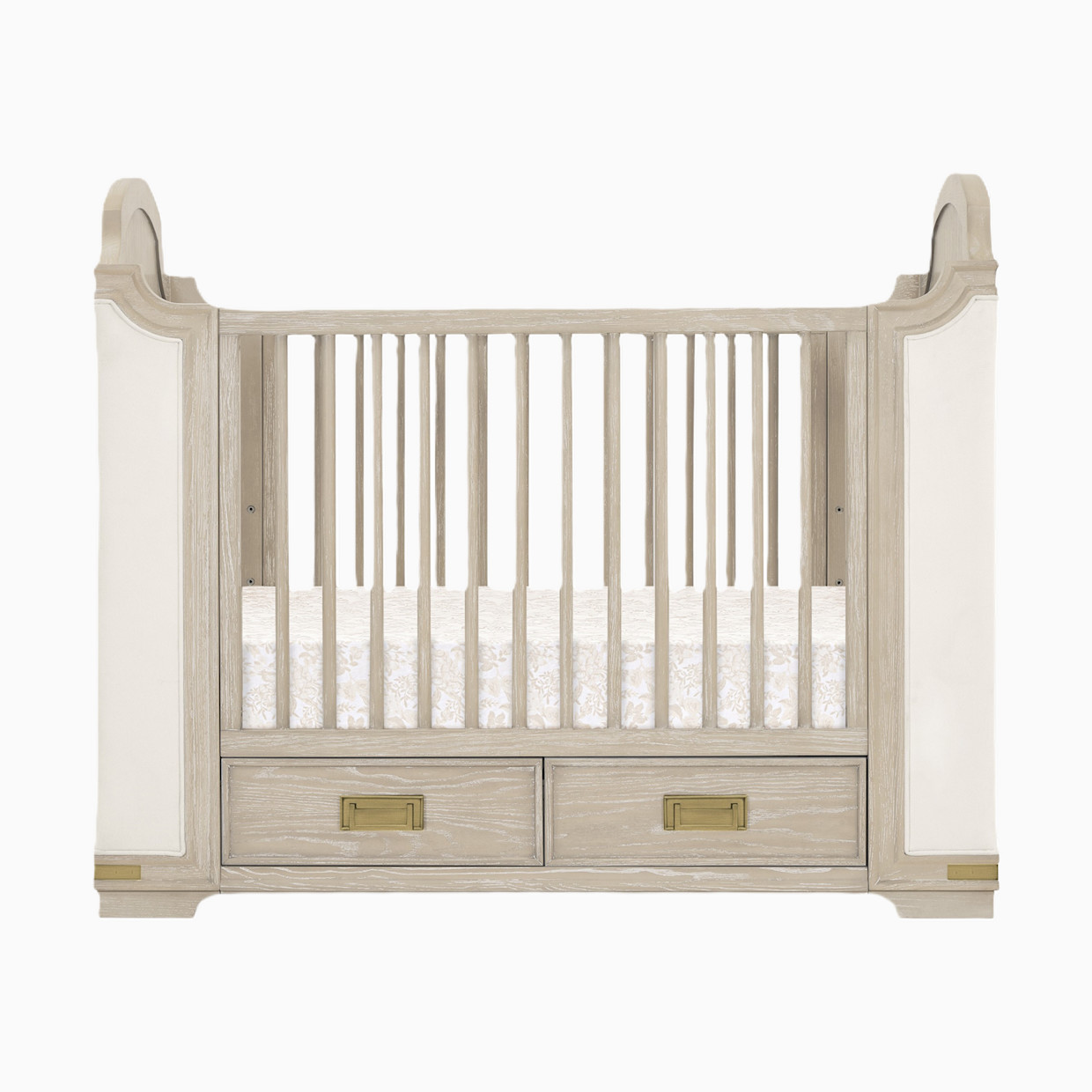 Bellini Paris 4-in-1 Convertible Crib - Whitewash Ash With Lace.