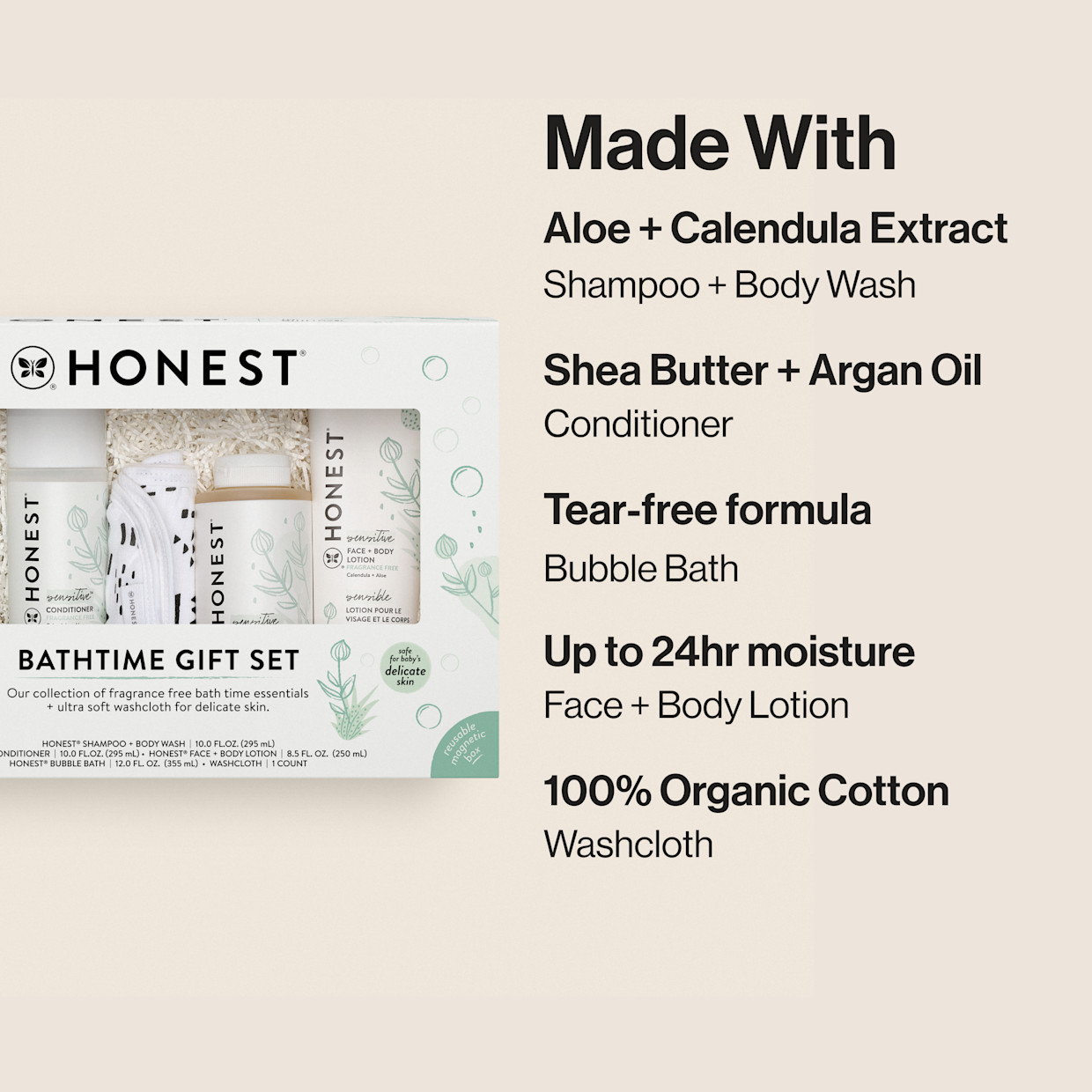 The Honest Company Bath Gift Set - Sensitive (Fragrance Free).