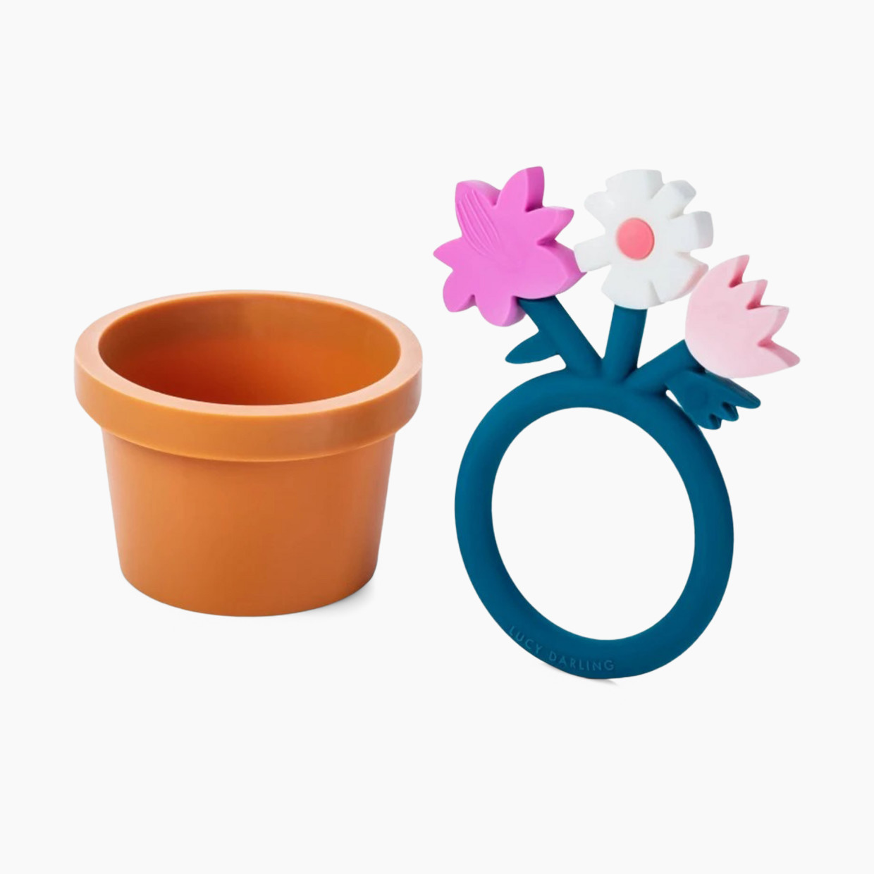 Lucy Darling Baby Teether Sensory Toy - Little Artist Flower Pot.