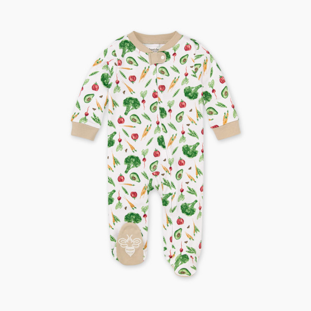 Burt's Bees Baby Organic Sleep & Play Footie Pajamas - Veggie Time, 0-3 Months.