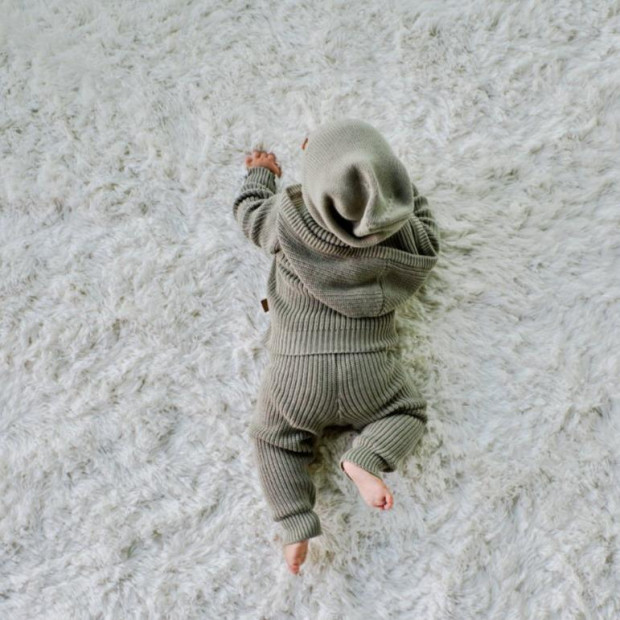 Goumi Kids Organic Cotton Knit Pant - Ash, 0-3 Months.