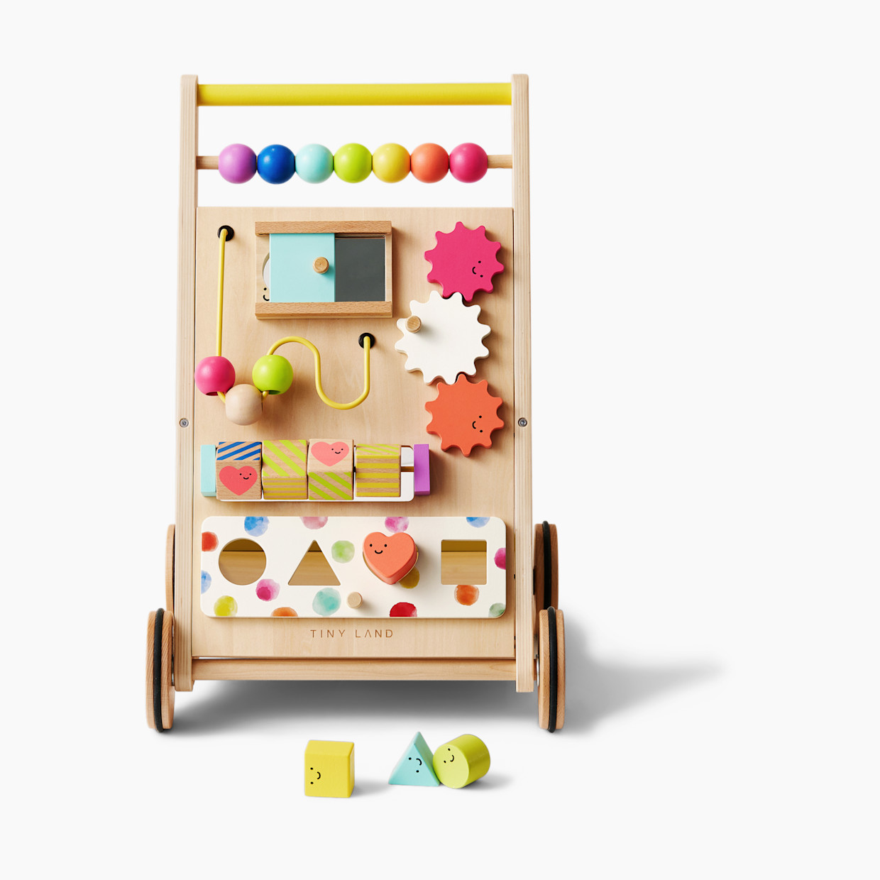 Tiny Land Premium Natural Wooden Activity Walker.