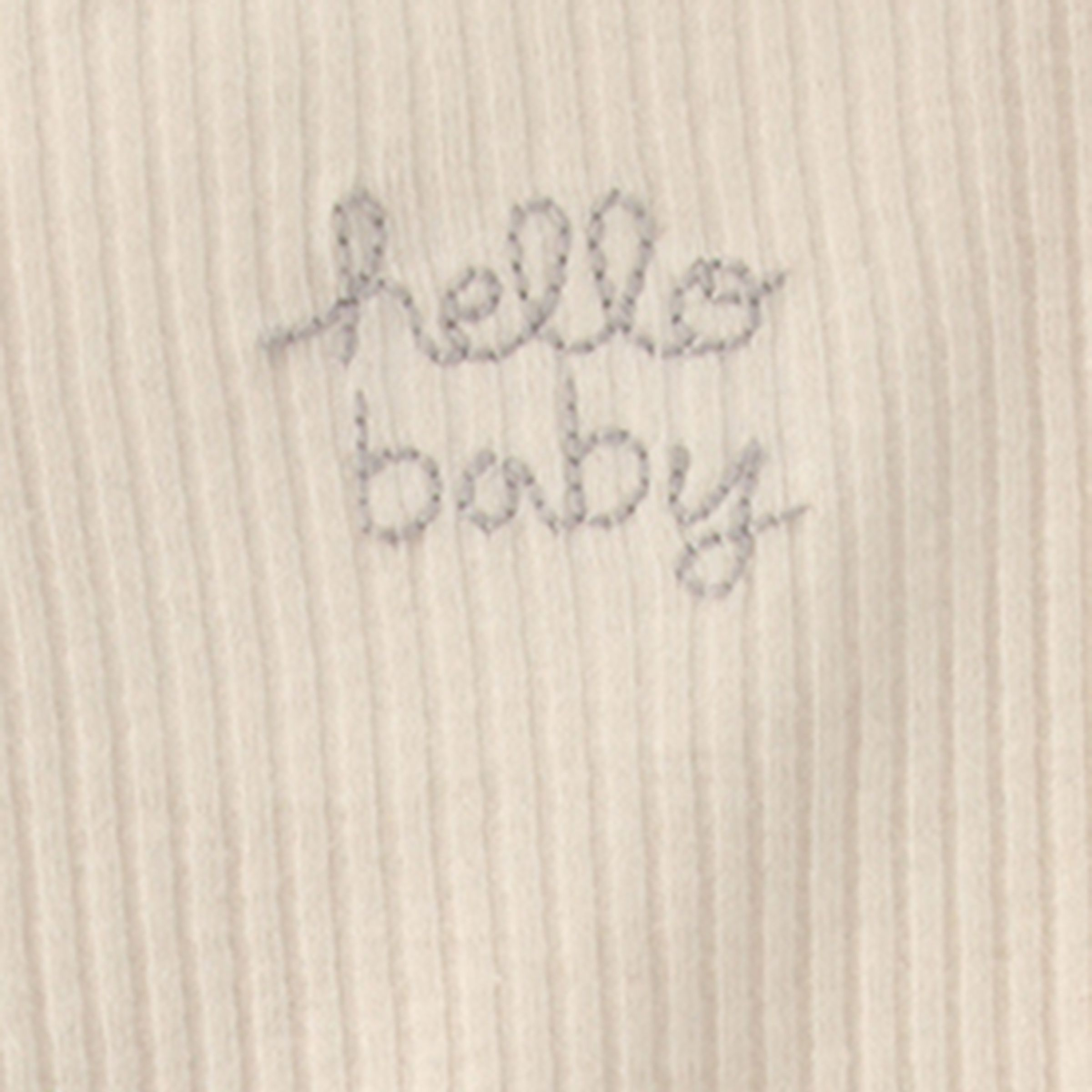 Carter's Snug Fit Sleep & Play Pajamas - Cream Hello Baby, 3M.