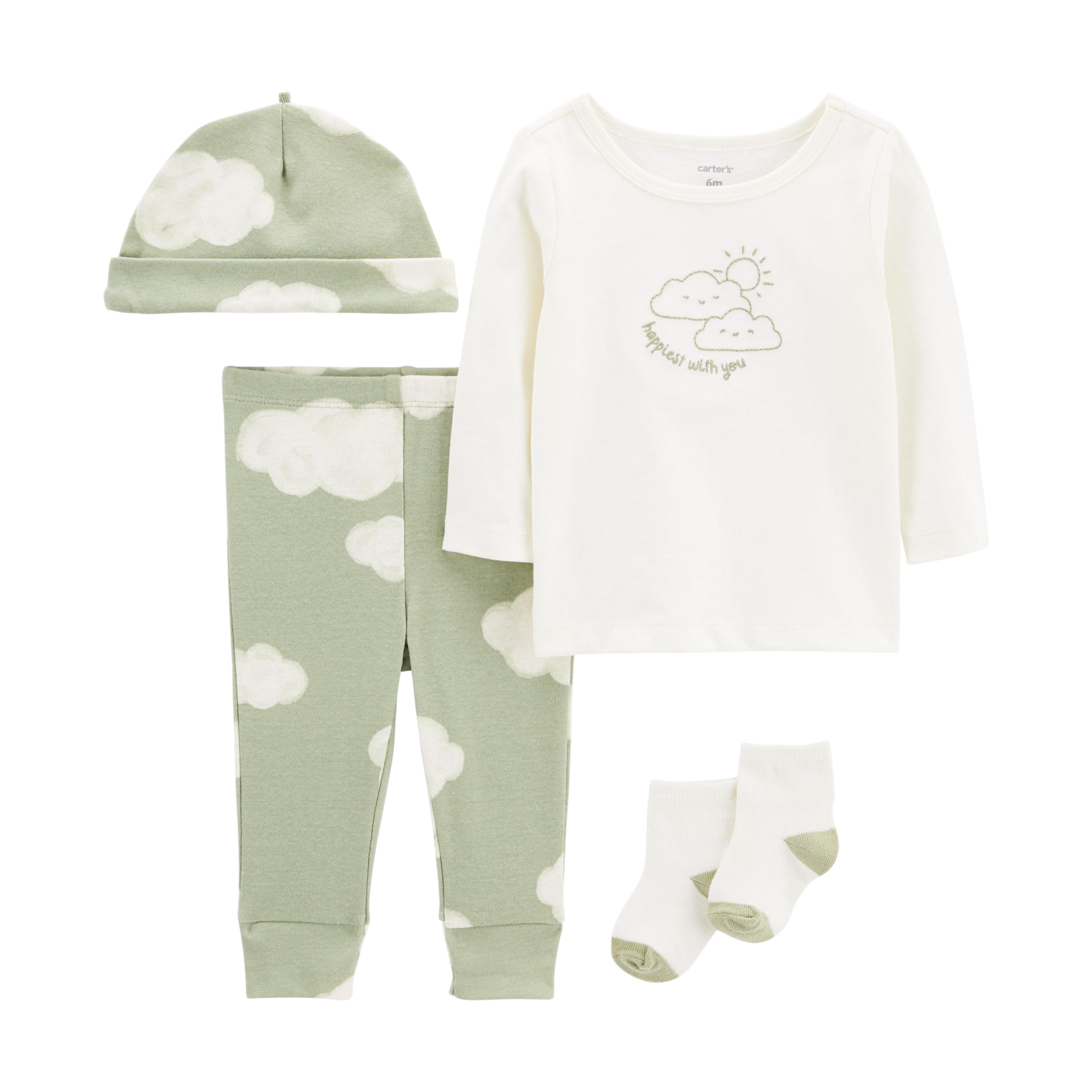 Carter's 4-Piece Take-Me-Home Set - Green, 3 M.