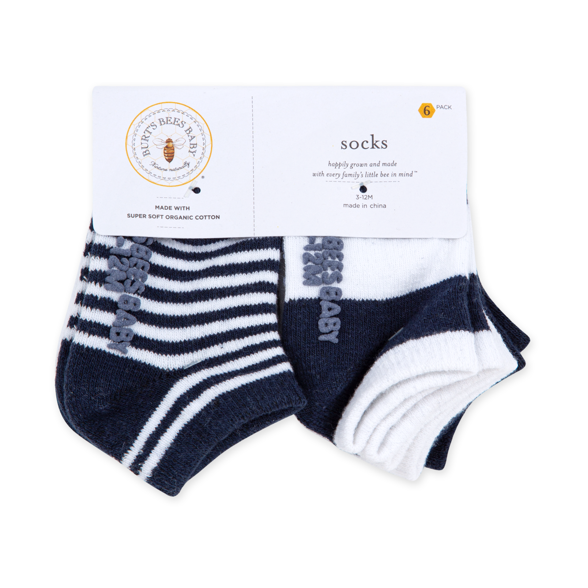 Burt's Bees Baby Ankle Socks (6 Pack) Midnight, 03 M Babylist Shop