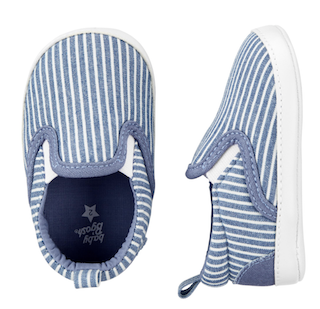 Striped Chambray Slip-On Baby Shoes - $8.79.