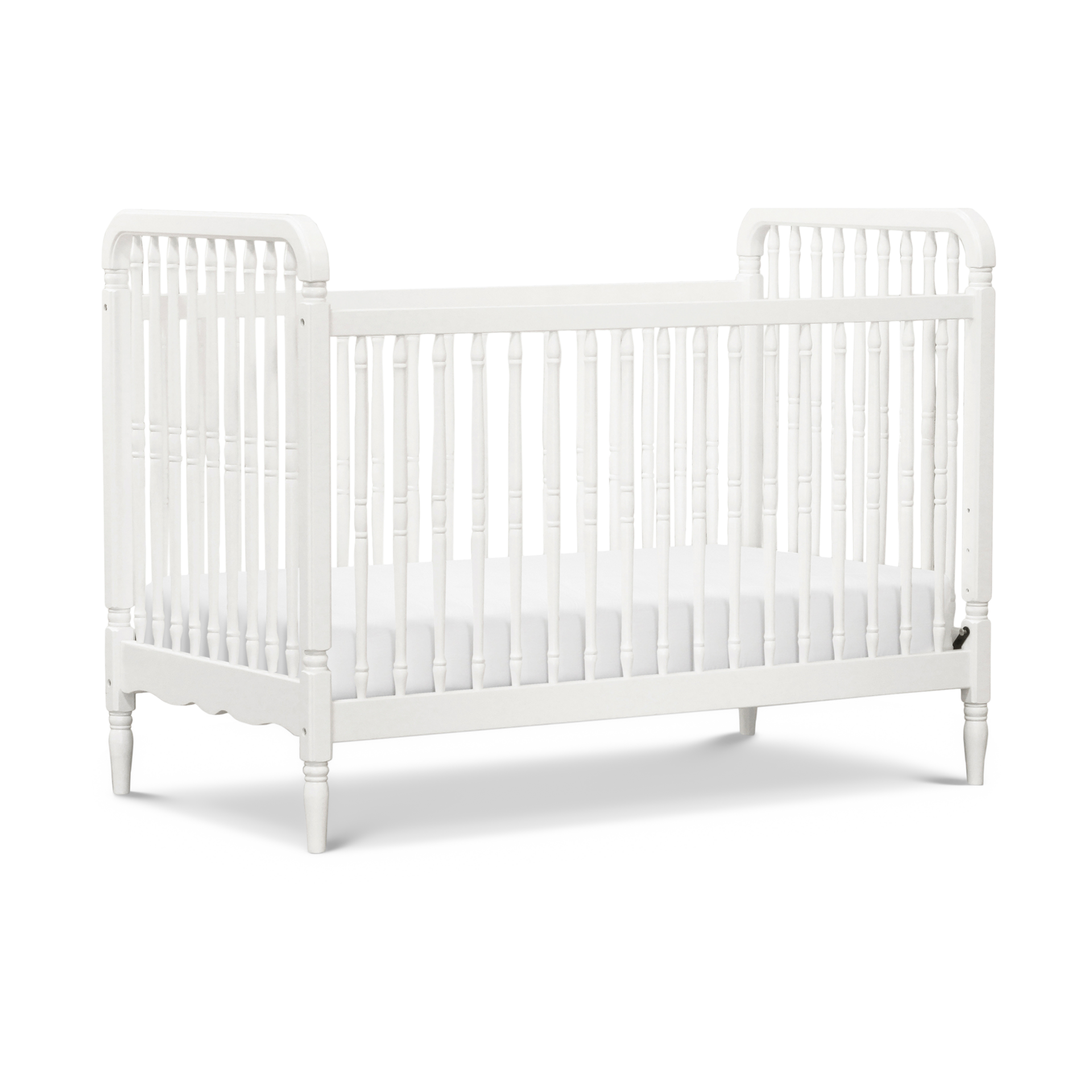 Namesake Liberty 3-in-1 Convertible Spindle Crib with Toddler Bed Conversion Kit.