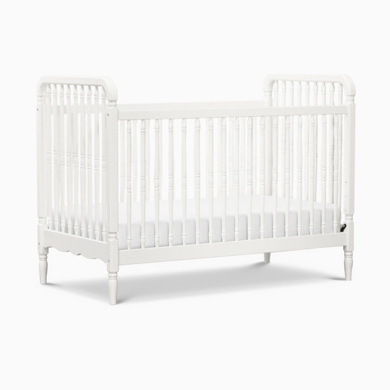 Namesake Liberty 3-in-1 Convertible Spindle Crib with Toddler Bed Conversion Kit - Warm White.