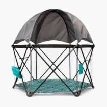 Baby Delight Go With Me Eclipse Mesh Portable Playard | Playpen | Sun Canopy | Indoor and Outdoor | Watercolor Stripe Base