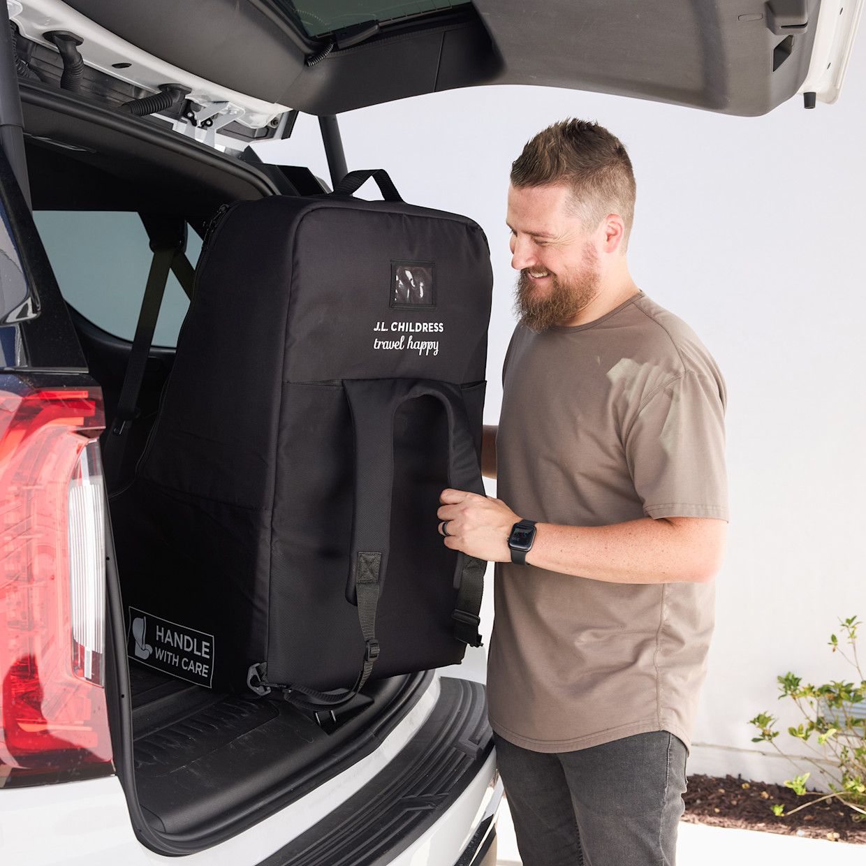 JL Childress Deluxe Padded Backpack Car Seat Travel Bag - Black.