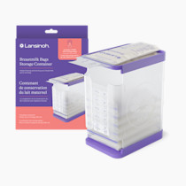 Lansinoh Breastmilk Storage Container with Quick-Freeze Tray, Stores up to 10 Breast Milk Bags, Made Without BPA/BPS, Freeze Bags Vertically and Horizontally, Includes 5 Milk Bags