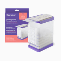 Lansinoh Breastmilk Storage Container with Quick-Freeze Tray, Stores up to 10 Breast Milk Bags, Made Without BPA/BPS, Includes 5 Milk Bags