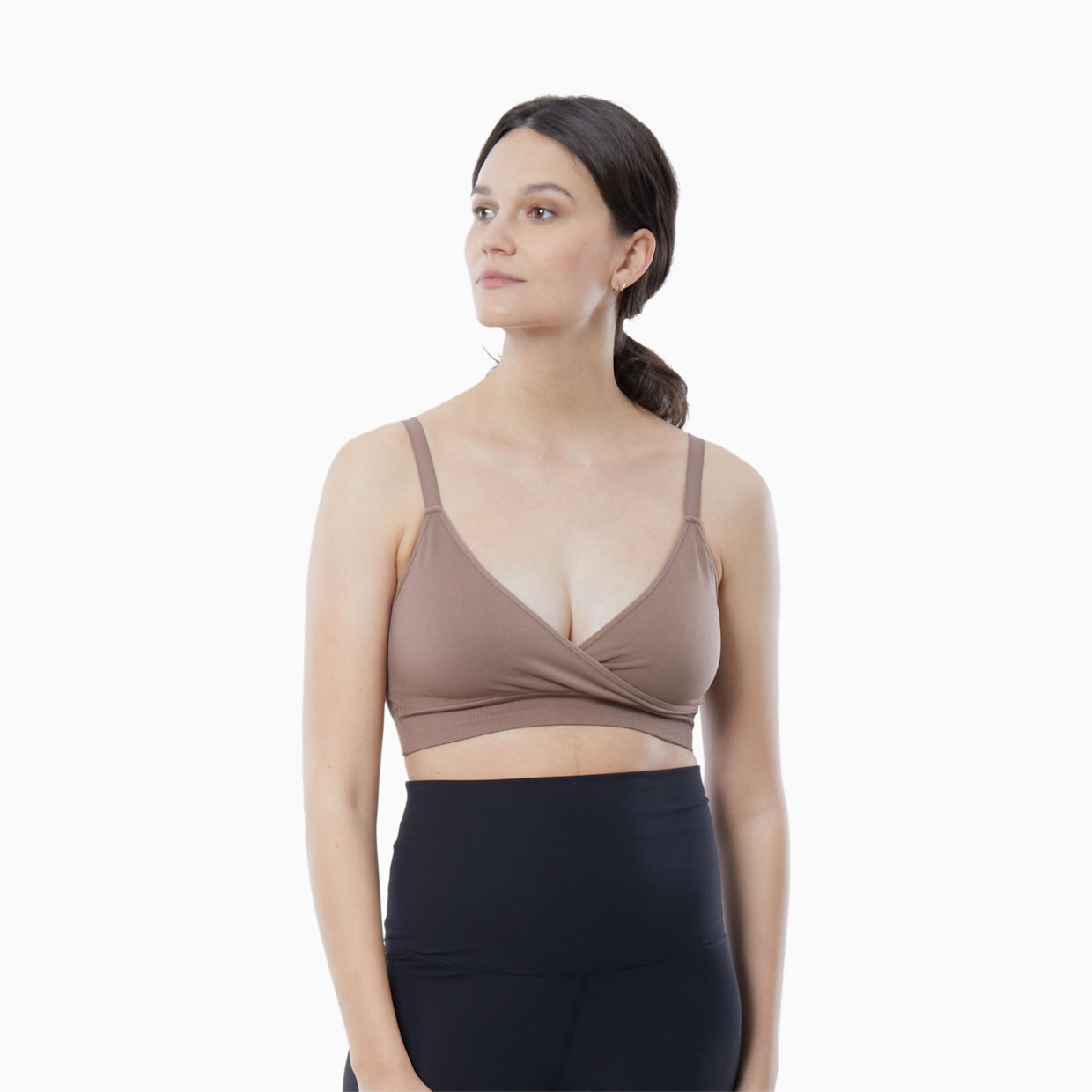 Ingrid and Isabel Cooling Crossover Nursing Bra - Deep Taupe, L.
