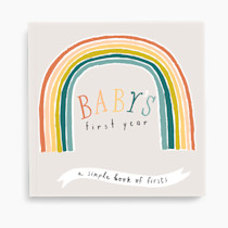 Lucy Darling Baby Memory Book – Little Rainbow | First 5 Years Journal & Photo Album | Gender-Neutral Milestone Keepsake for Baby Boy or Girl | New Mom Gift