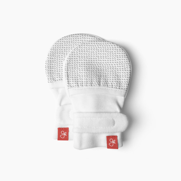 Goumi Kids Stay on Baby Mitts - Drops Gray, 0-3 Months.