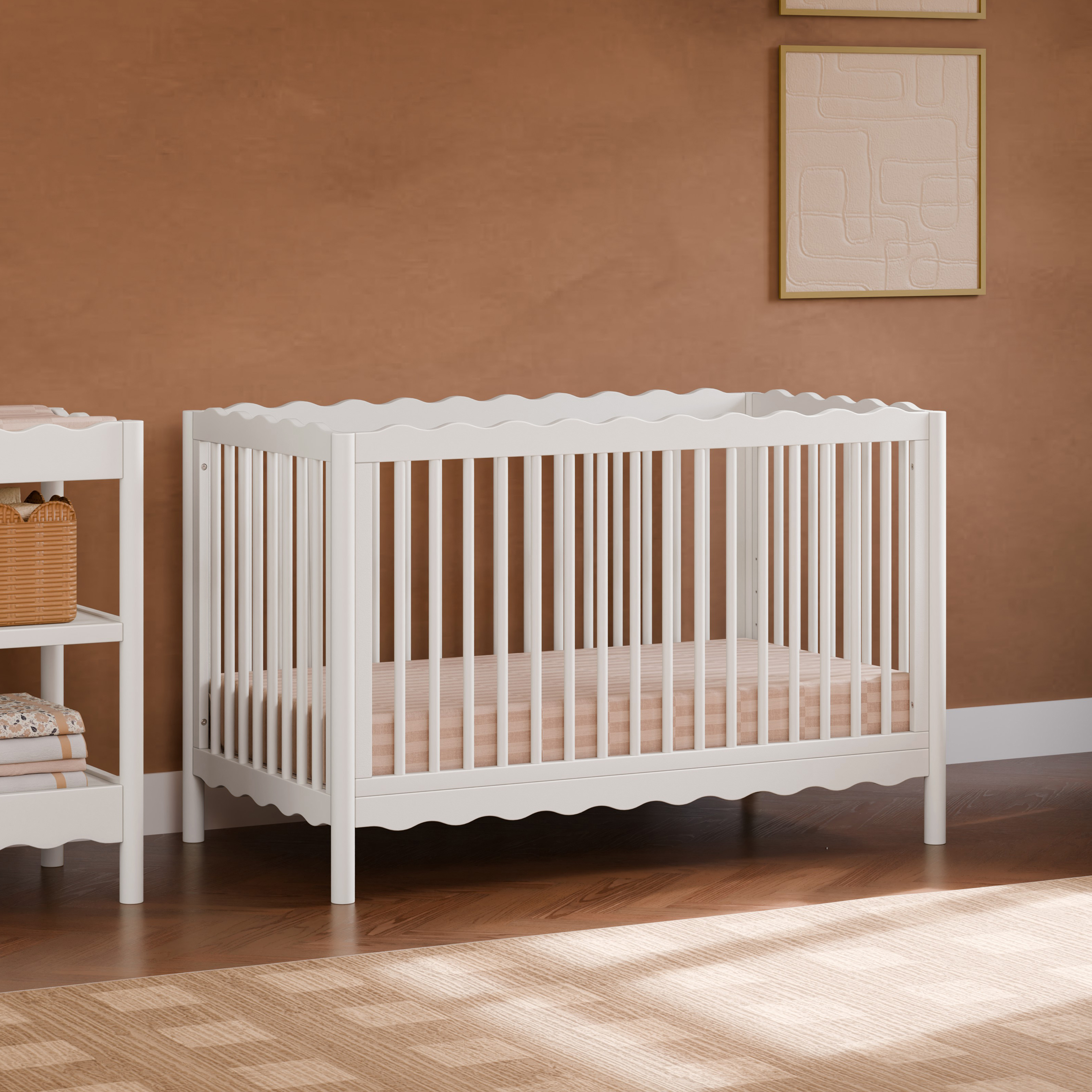 babyletto Swell 4-in-1 Convertible Crib with Conversion Kit - White.