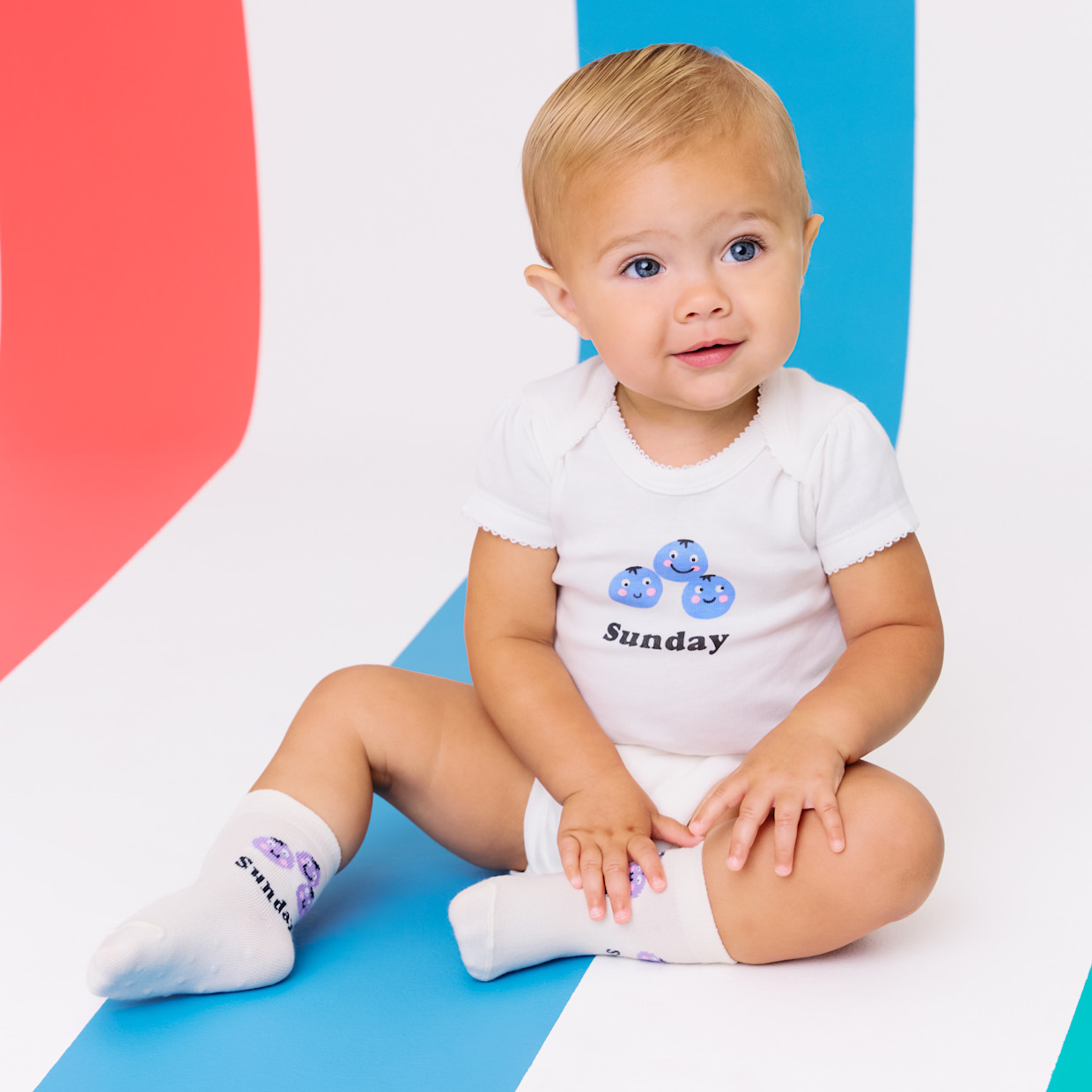 Small Story Days of the Week Crew Socks (7-pack) - Fruit Days, 0-3 M.