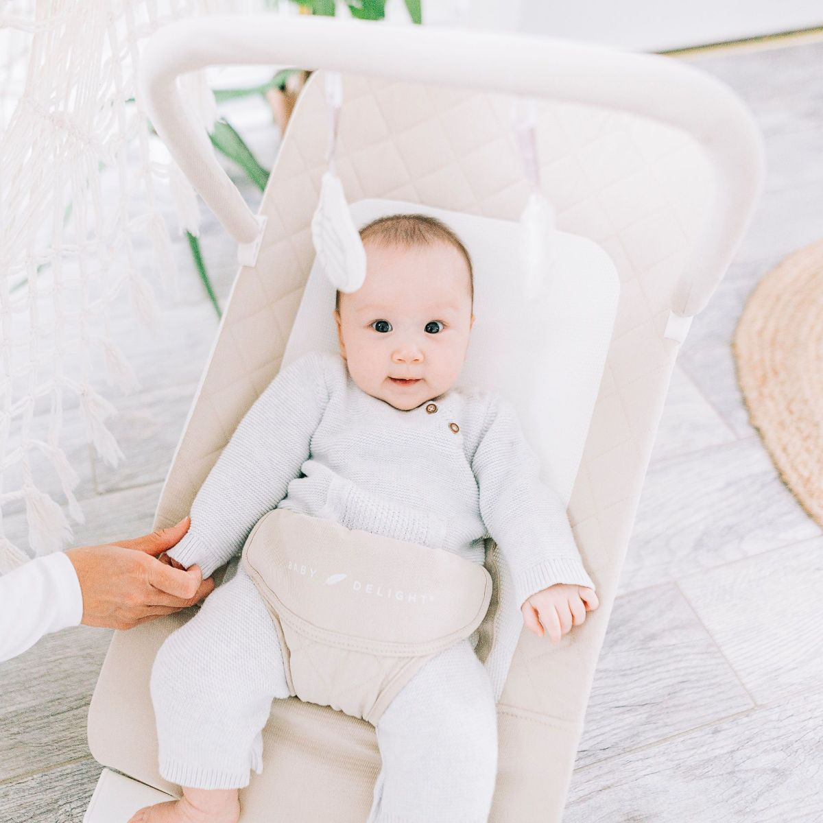 Baby Delight Alpine Deluxe Portable Bouncer - Organic Oat.