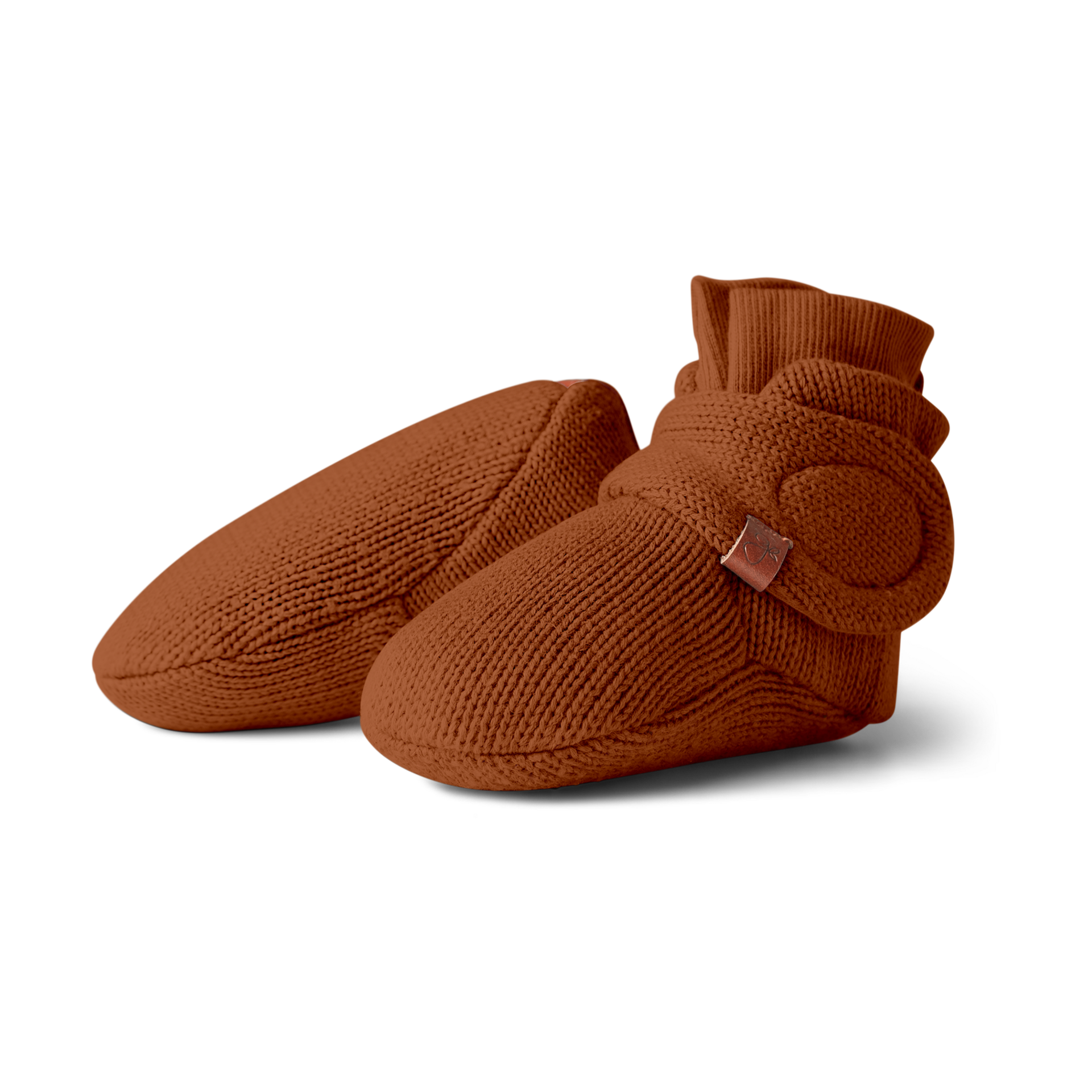 Goumi Kids Stay On Knit Baby Boots - Clay, 3-6 M.