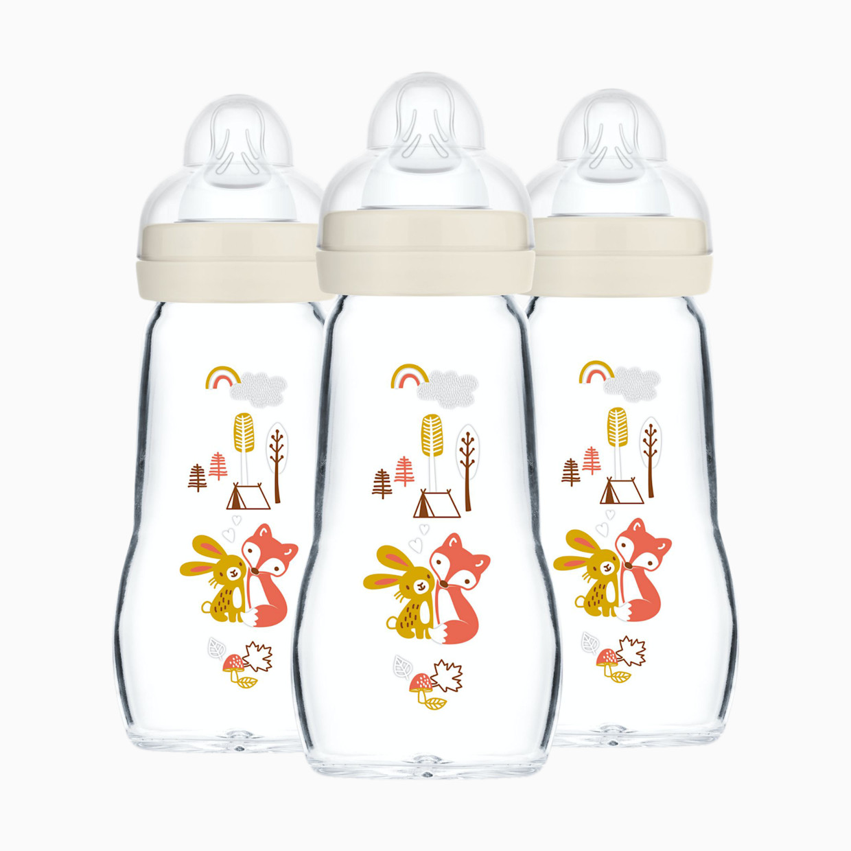 MAM Feel Good Medium Flow Premium Glass Bottle (3 Pack) - 9oz.