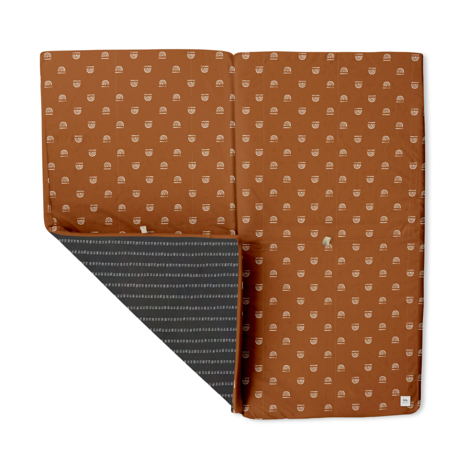 Toki Mats Mega Padded Play Mat Rainbow Stamp In Rust,