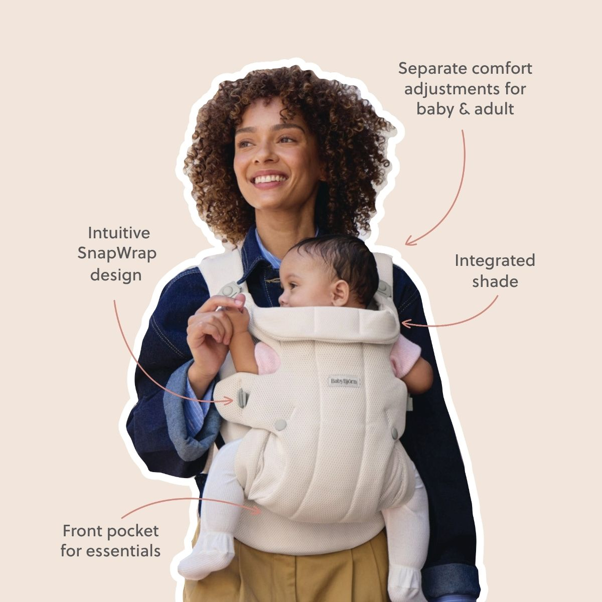 BabyBjörn Baby Carrier Hold - Sand Gray.