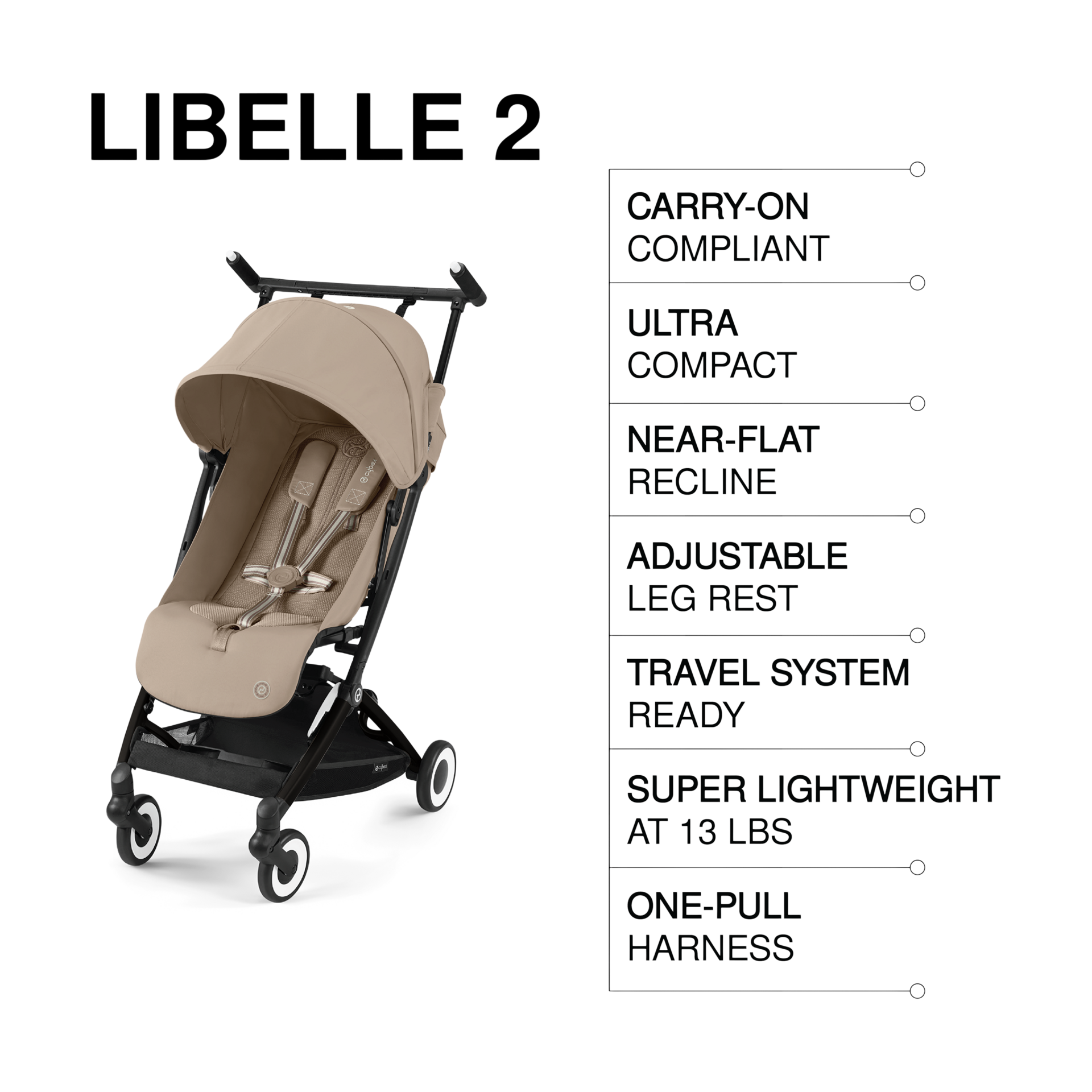 Cybex Libelle 2 Ultra-Compact Lightweight Travel Stroller.